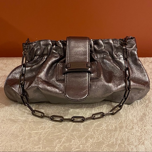 L.K.Bennett London Silver Handbag EUC - Picture 2 of 9